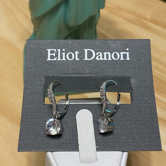 Eliot Danori Cubic Zirconia leaver back drop earrings - Picture 4 of 7